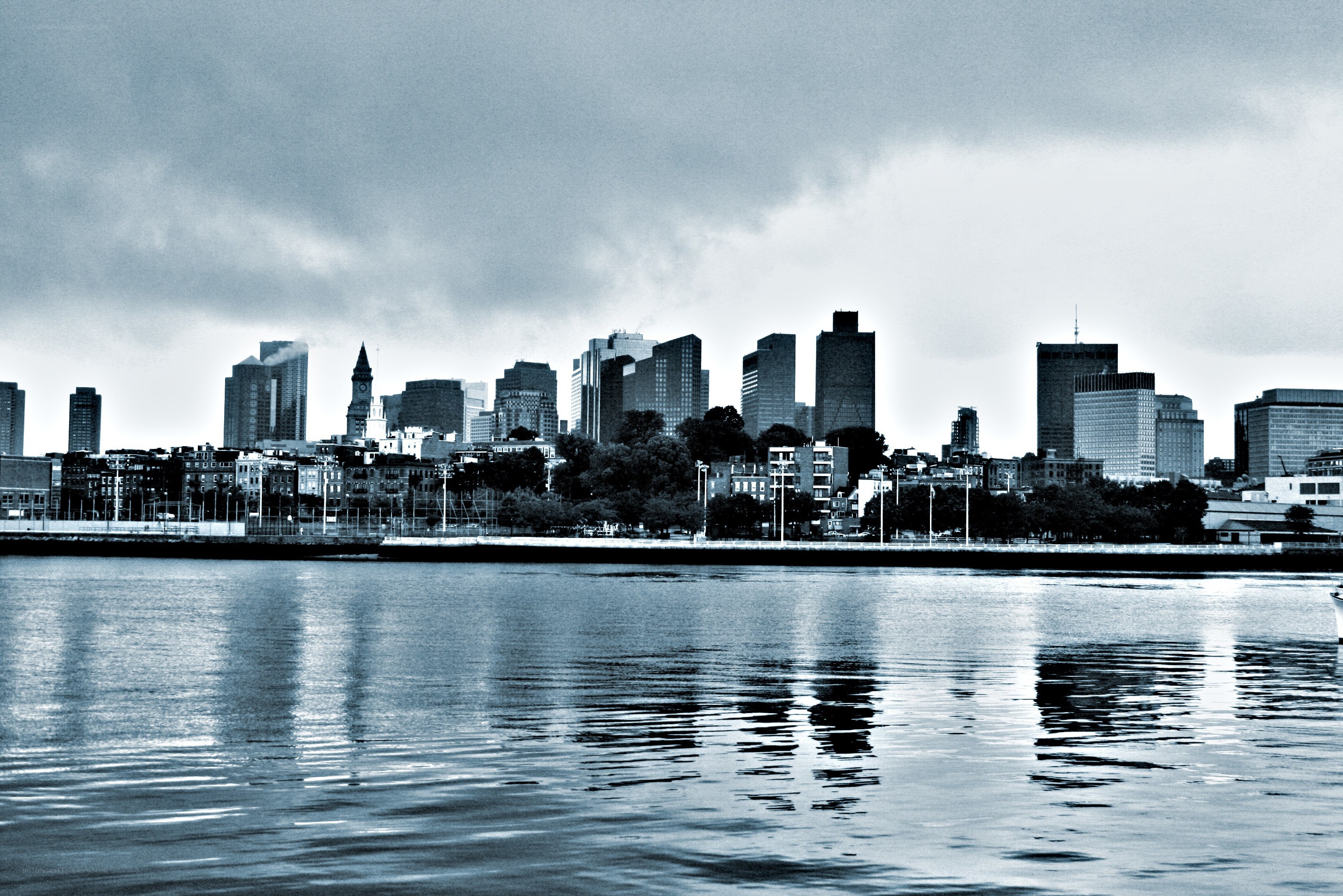 Boston skyline from the water