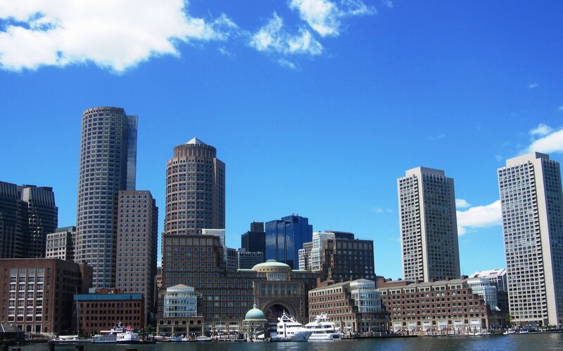 Boston skyline on a sunny day