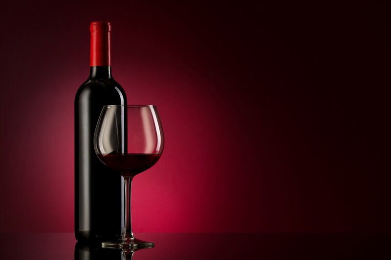 Bottle and Glass of Red Wine