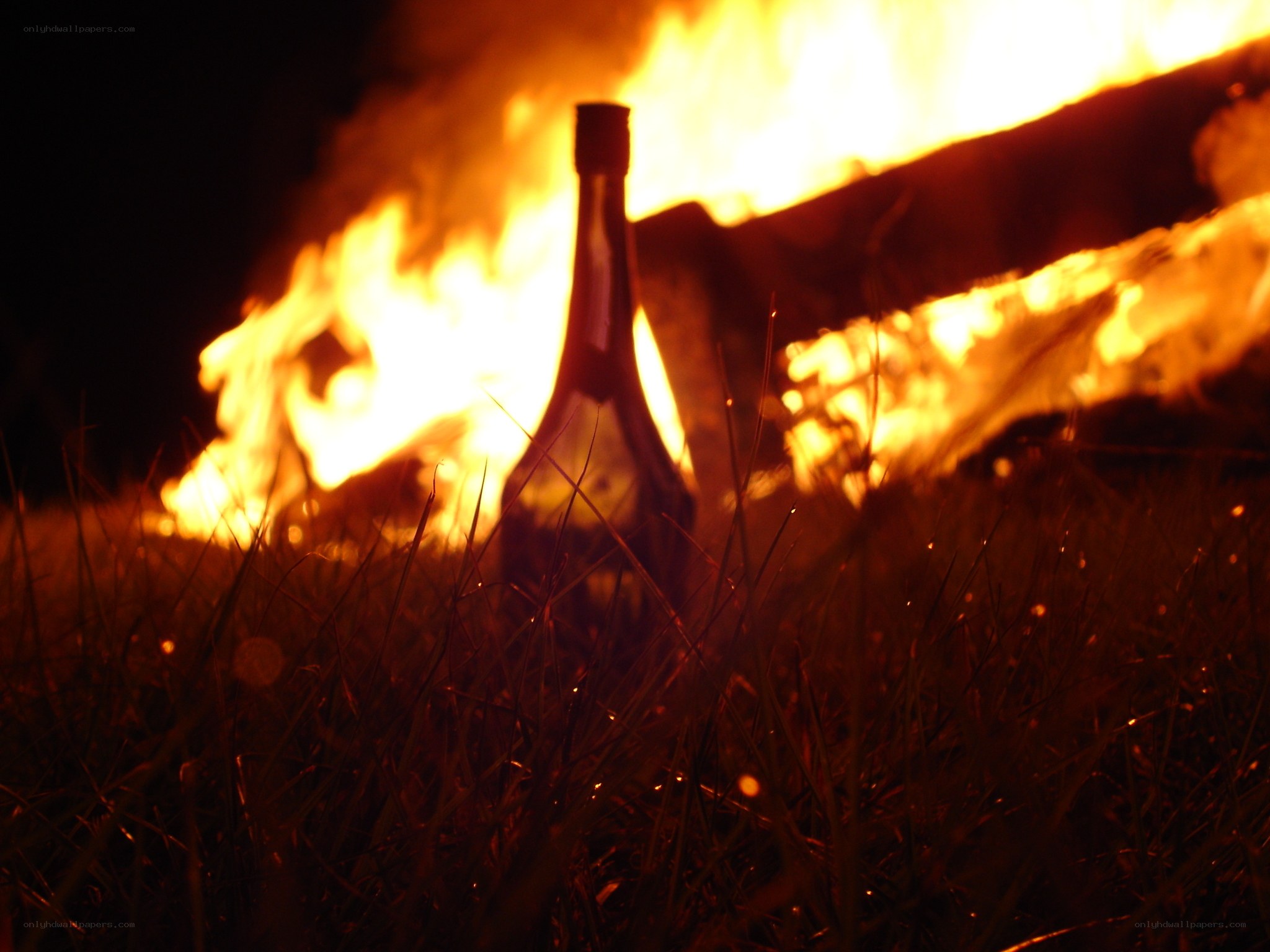Bottle by the campfire