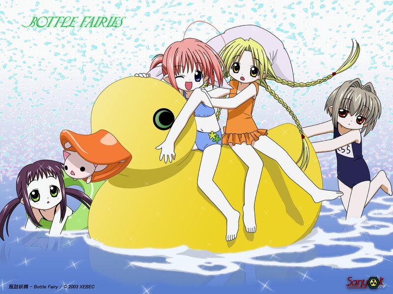 Bottle Fairy characters on duck