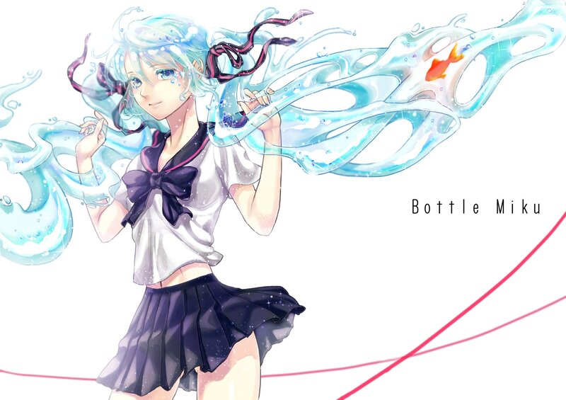Bottle Miku with water