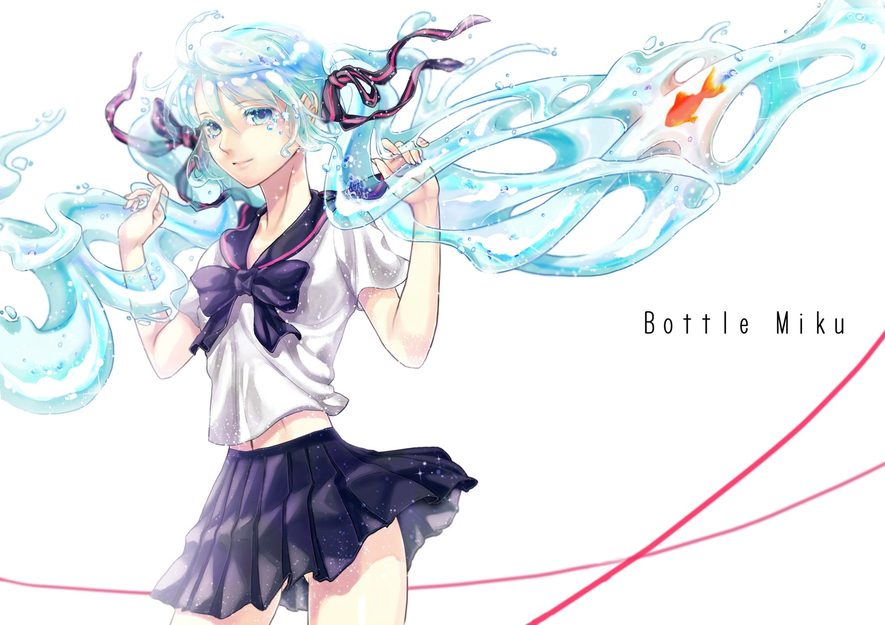 Bottle Miku with water