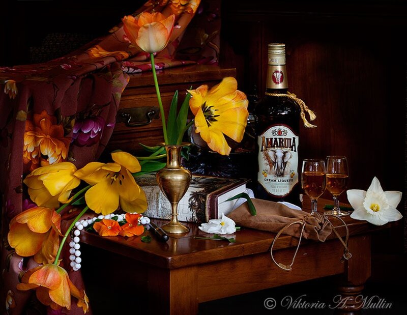 Bottle of Amaretto Liqueur