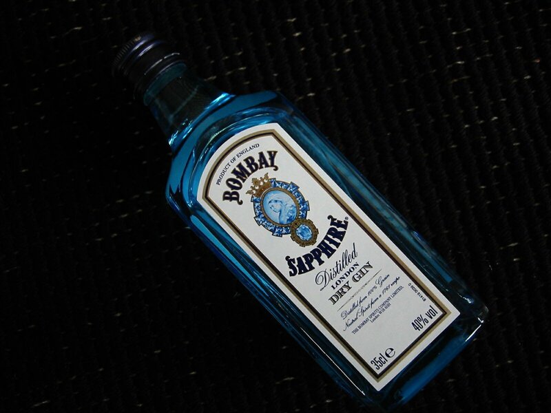 Bottle of Bombay Sapphire gin