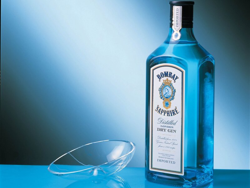 Bottle of Bombay Sapphire gin