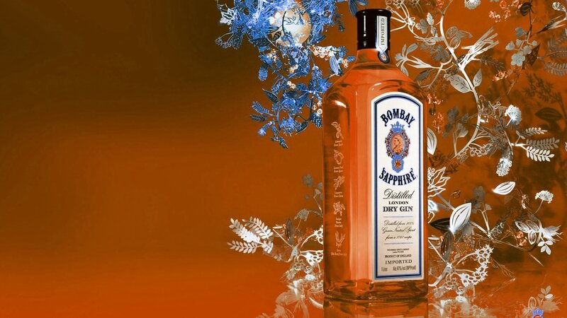 Bottle of Bombay Sapphire gin