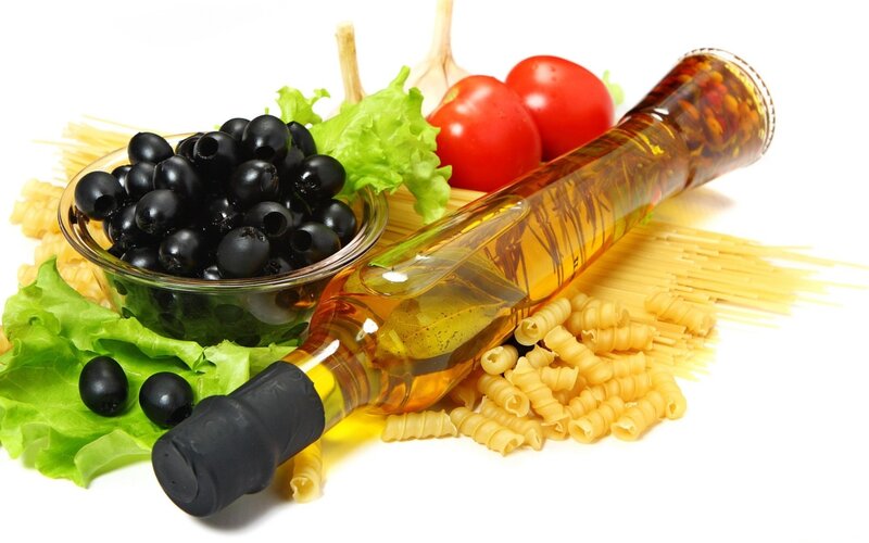 Bottle of Olive Oil with Pasta