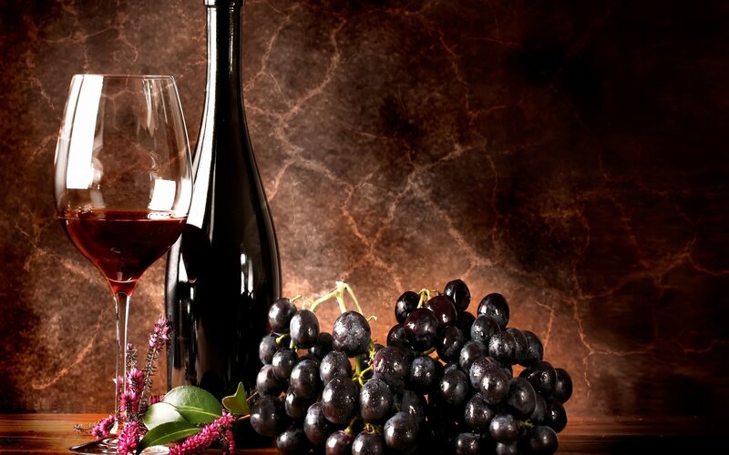 Bottle of Red Wine — Brown, Dramatic, Photograph