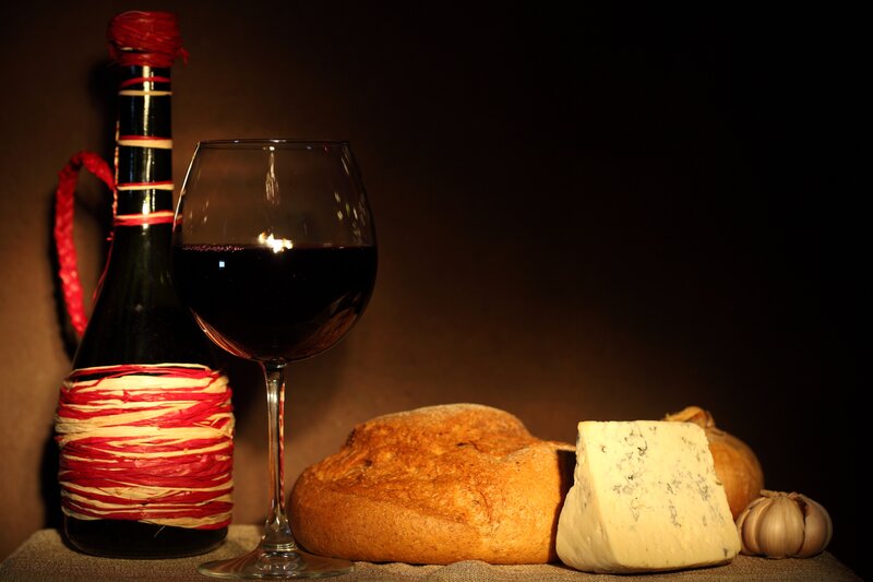 Bottle of Red Wine — Brown, Dramatic