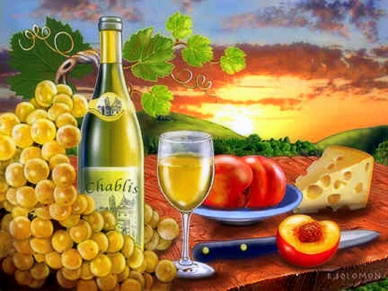 Bottle of White Wine — Yellow