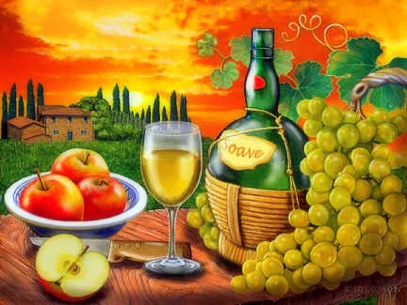 Bottle of Wine and Fruit
