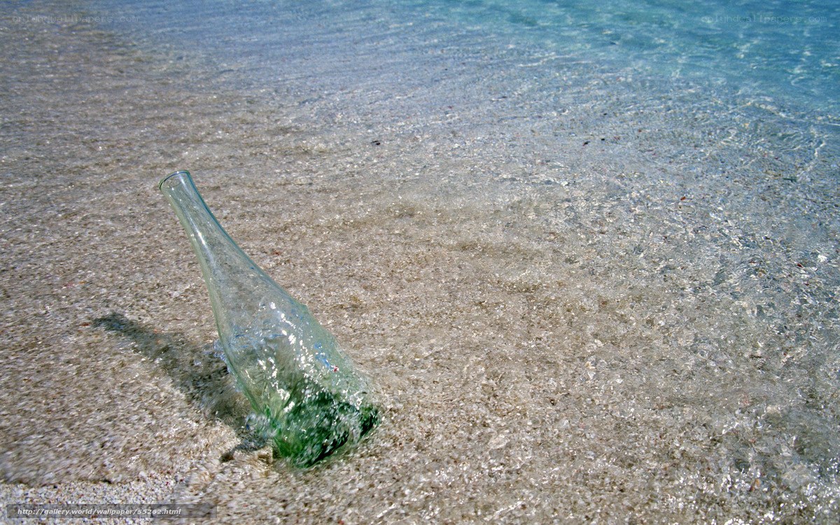Bottle on a sandy beach