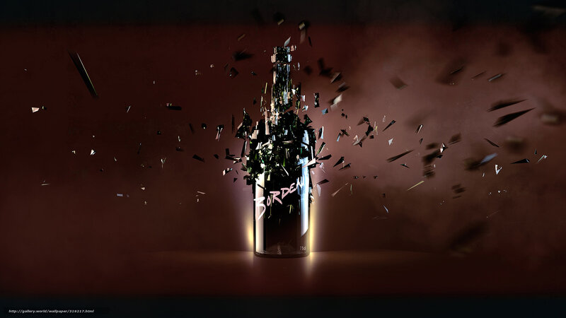 Bottle shattering in dark room