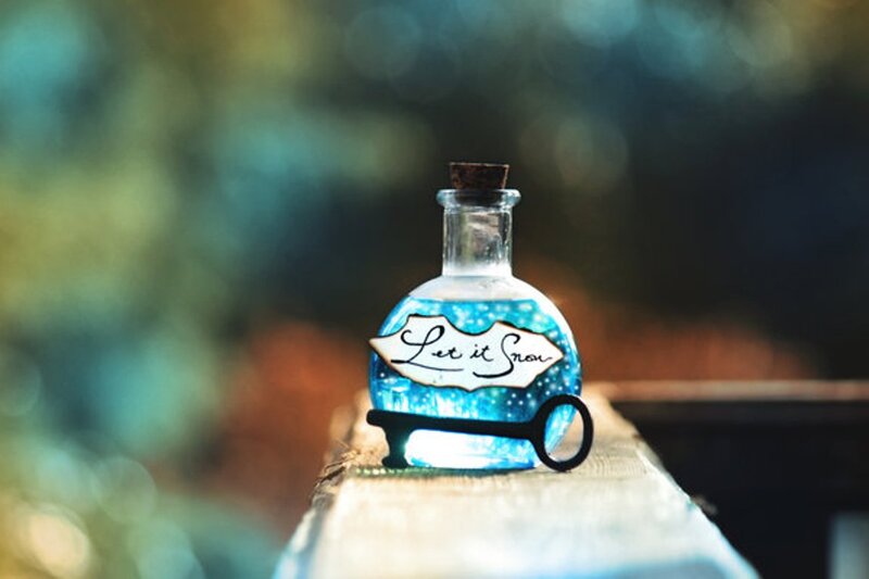 Bottle with Blue Liquid