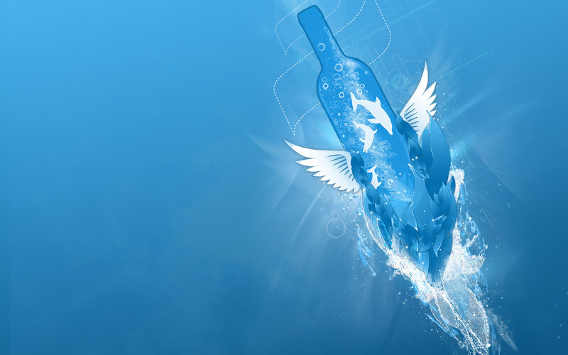 Bottle with Dolphins