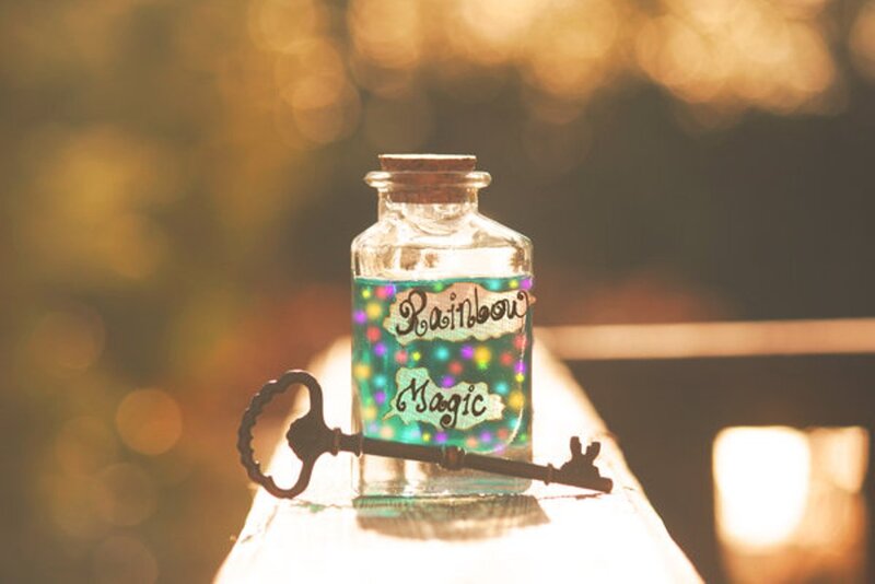Bottle with Key — Green