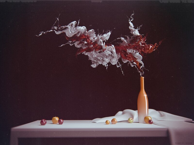 Bottle with Liquid Explosion