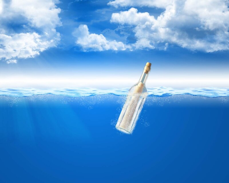 Bottle with Message — Blue
