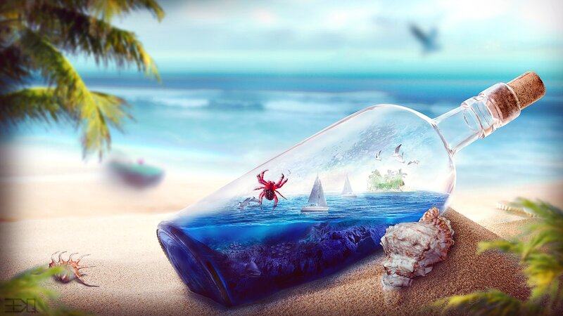 Bottle with Miniature Scene