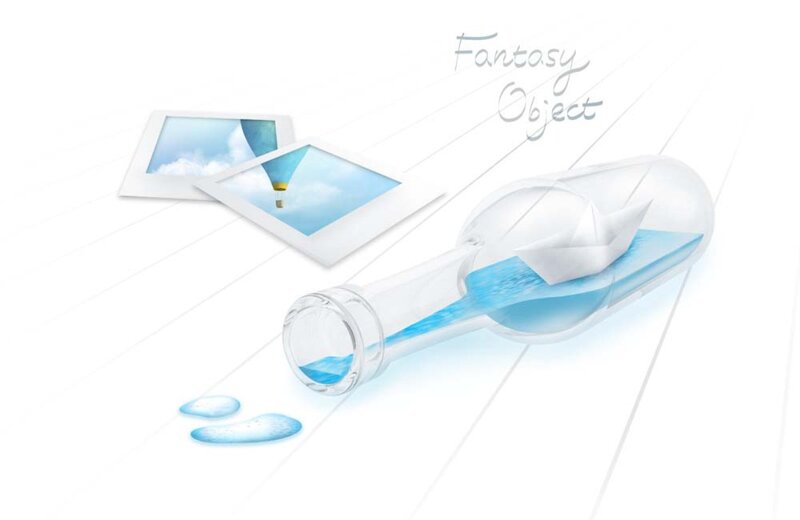 Bottle with Paper Boat