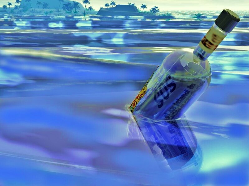bottle with sos message