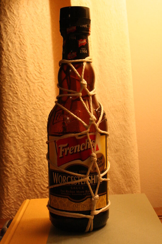 bottle wrapped in rope