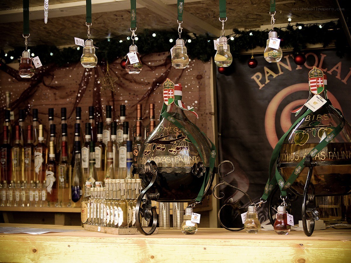 Bottles at a market stall