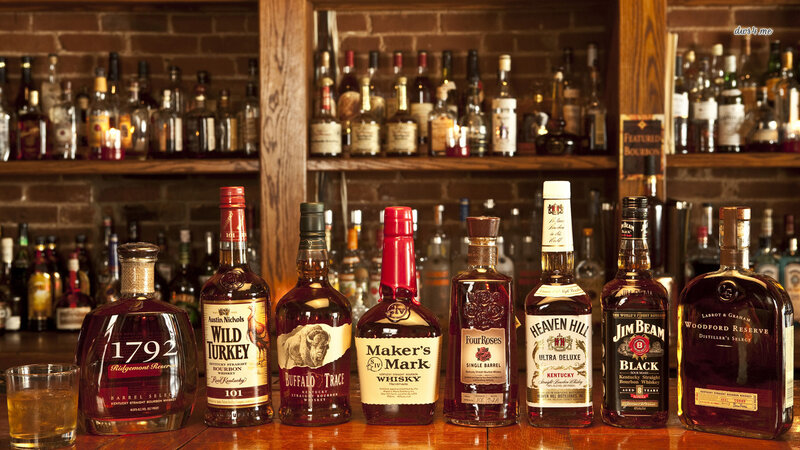 Bottles of Bourbon Whiskey — Brown