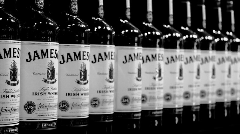Bottles of Jameson Whiskey — Black, Neutral, Photograph