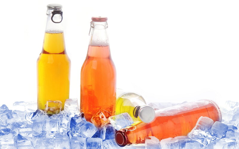 Bottles of Soda in Ice