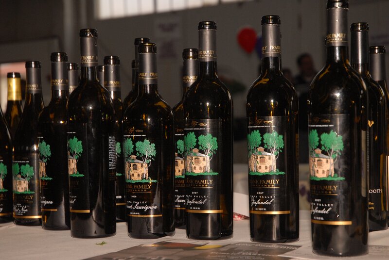 Bottles of wine on display