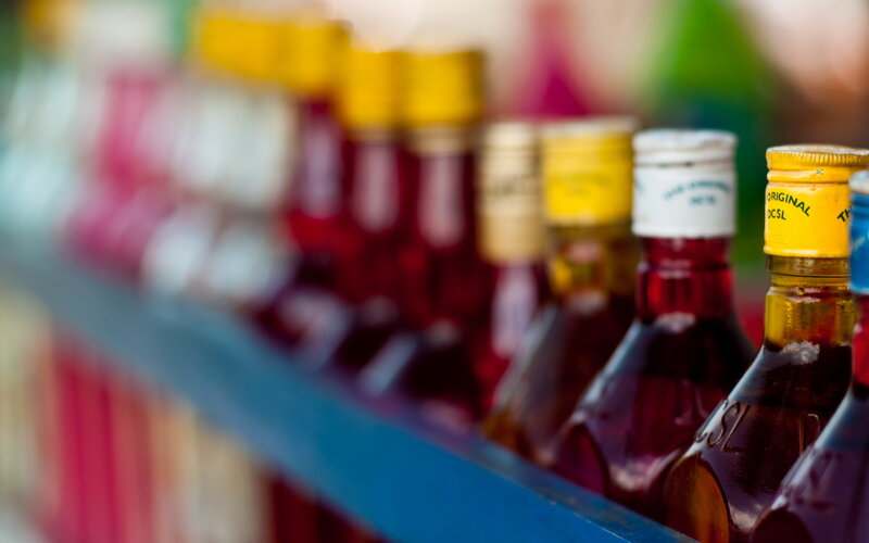 Bottles on a Shelf