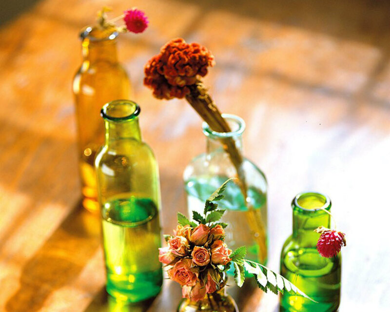 Bottles with Dried Flowers