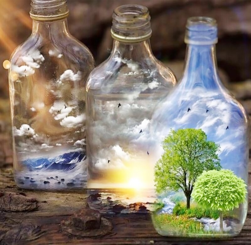 Bottles with Landscapes