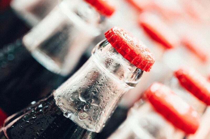 Bottles with Red Caps