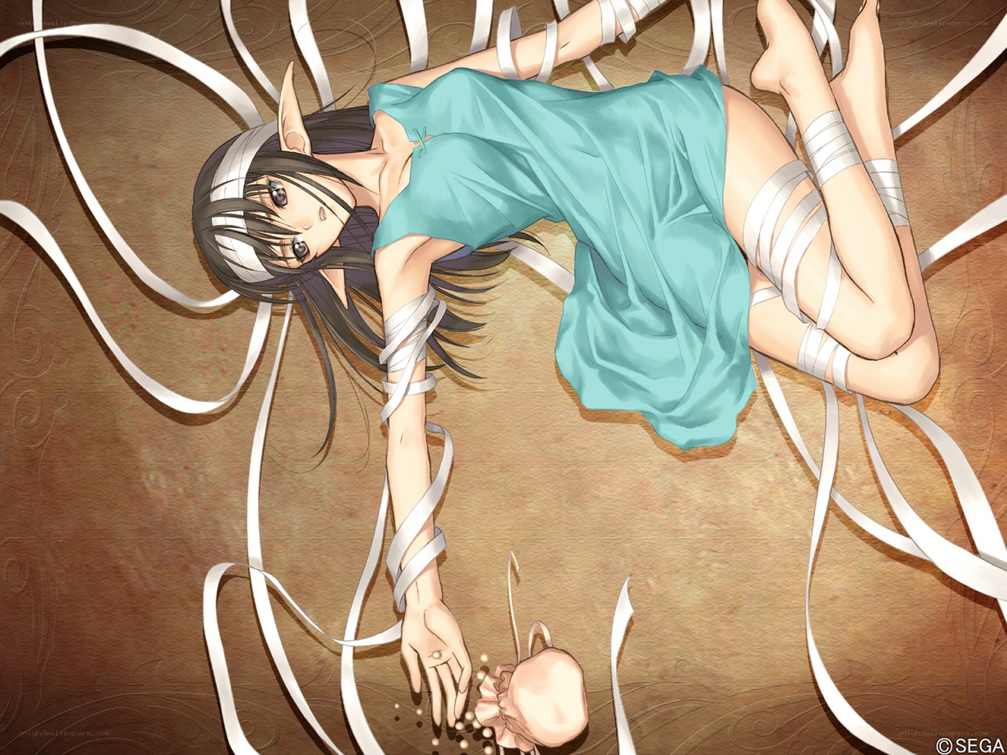 bound elf girl with ribbon