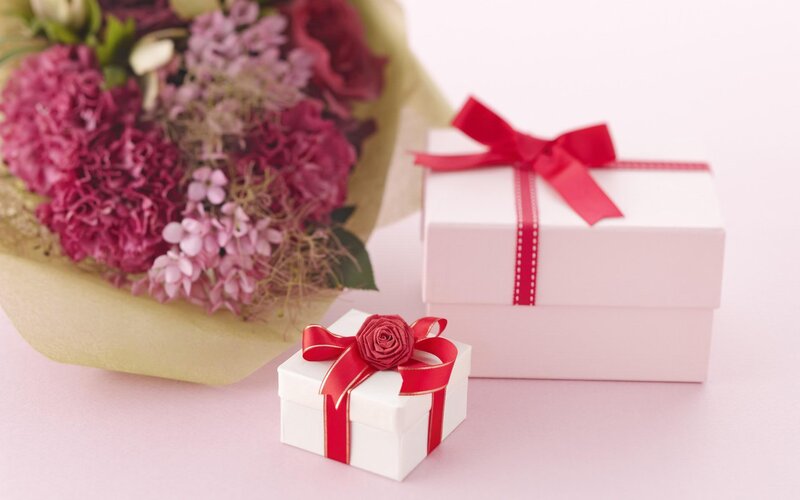 Bouquet and Gift Boxes