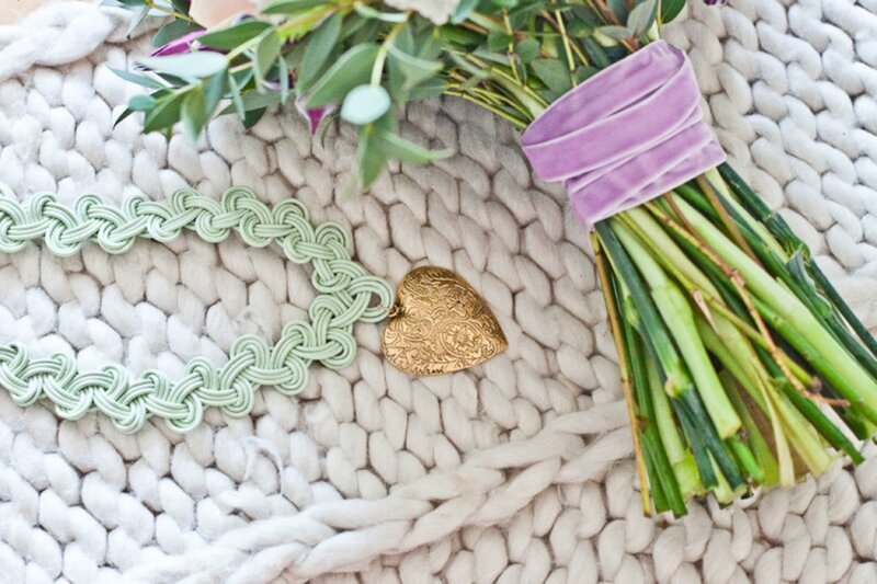 Bouquet and Heart Pendant