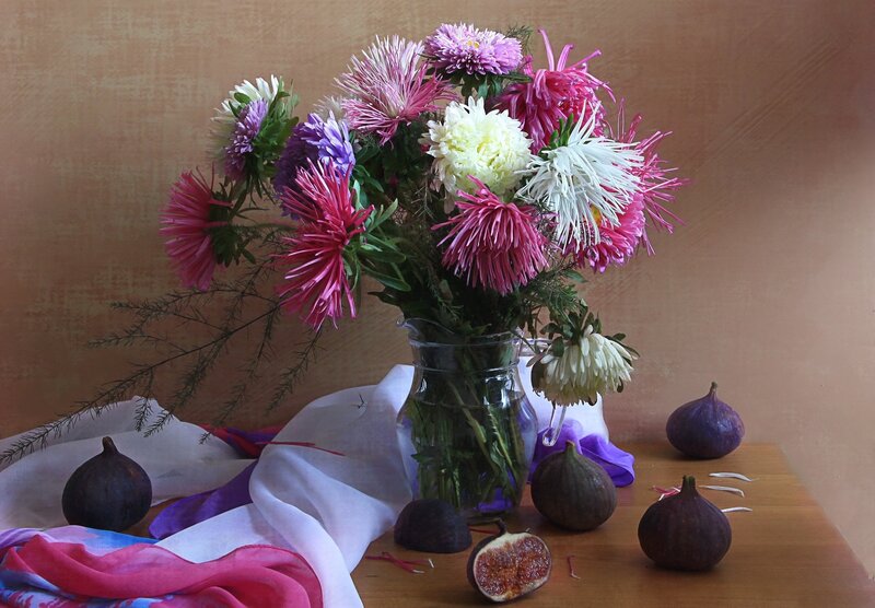 Bouquet of Asters and Figs