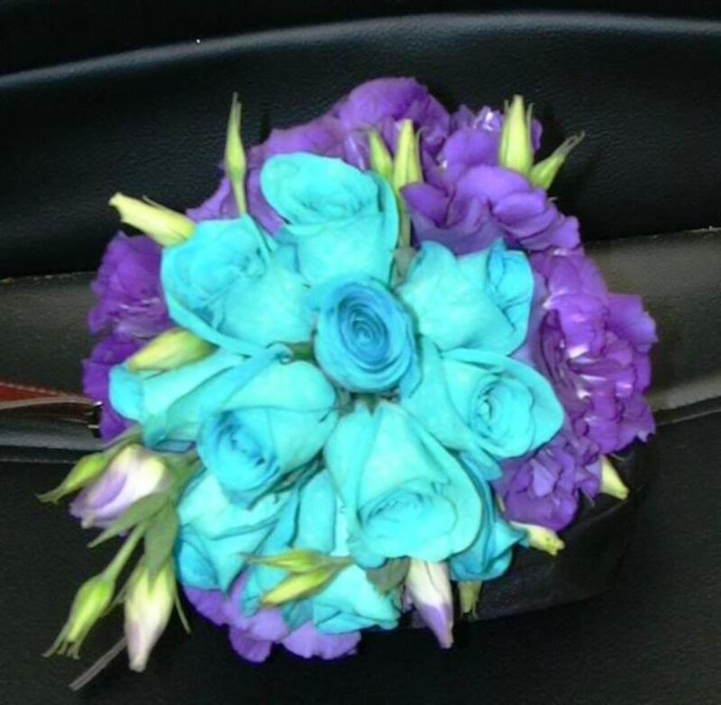Bouquet of Blue and Purple Flowers