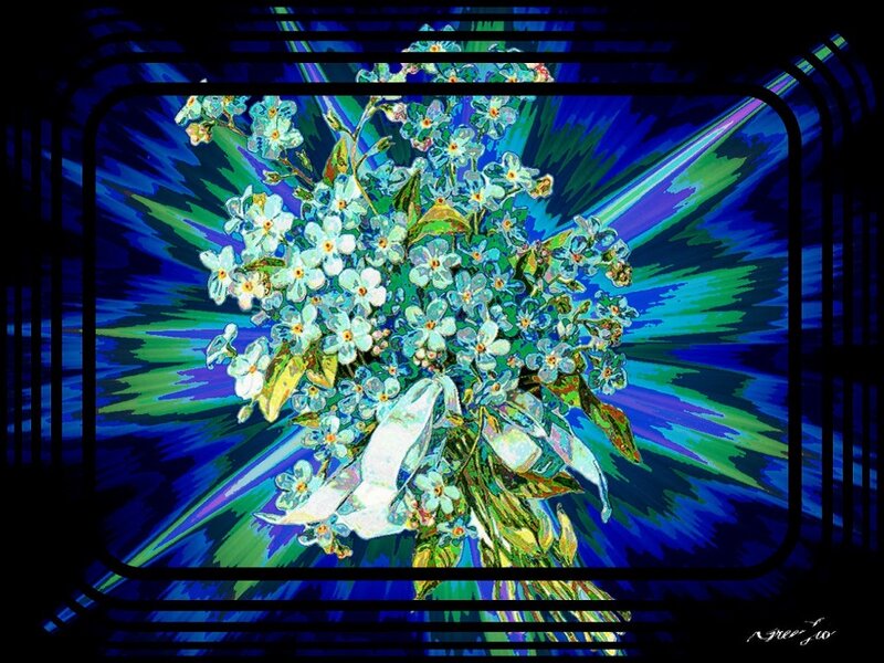 Bouquet of Blue Flowers — Vibrant