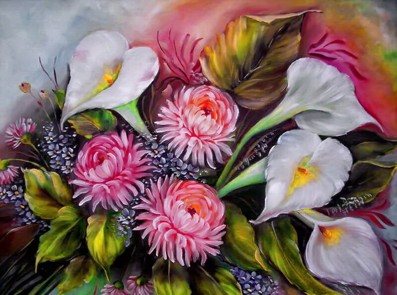Bouquet of Calla Lilies — Pink