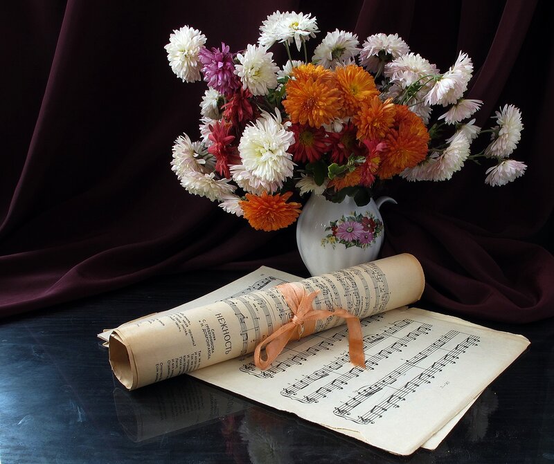 Bouquet of Chrysanthemums — White