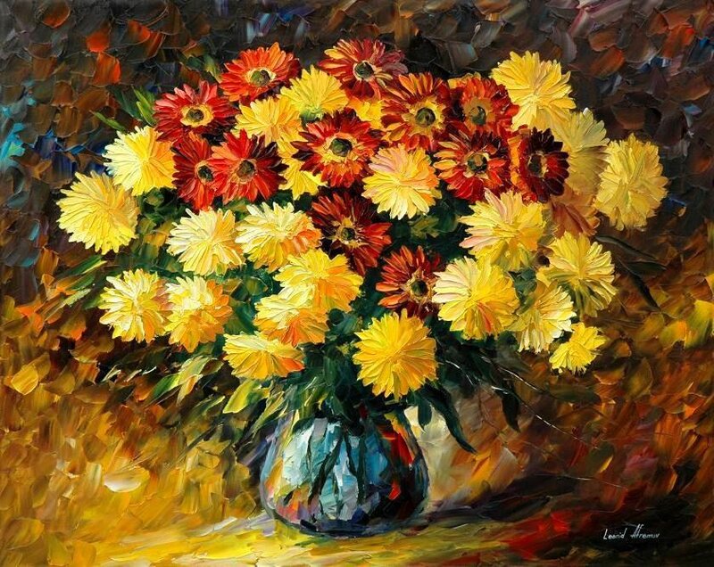 Bouquet of Chrysanthemums — Yellow