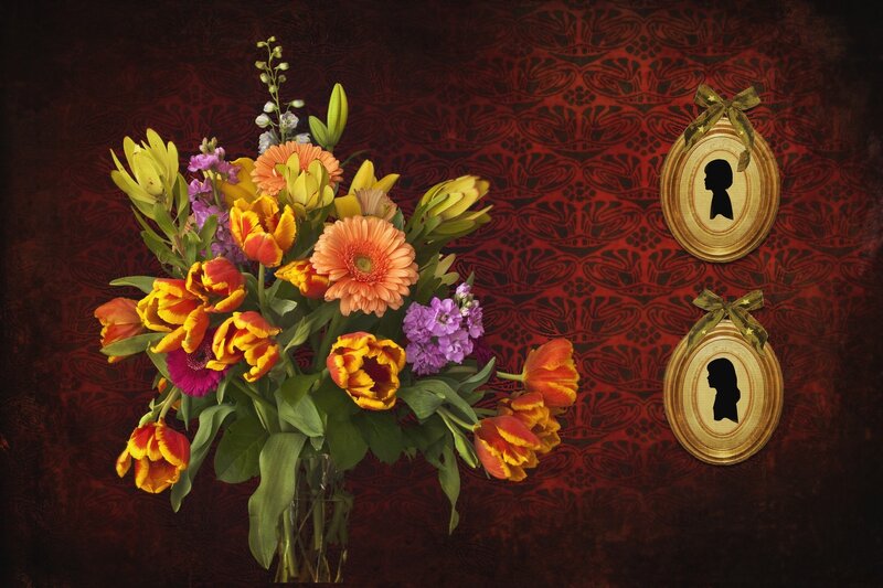 Bouquet of Colorful Flowers — Red, Dramatic