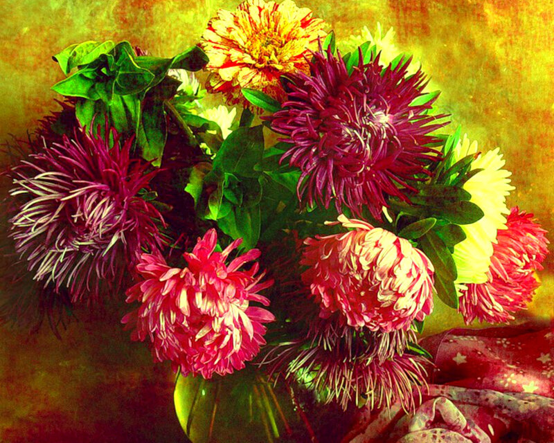 Bouquet of Colorful Flowers — Yellow, Warm