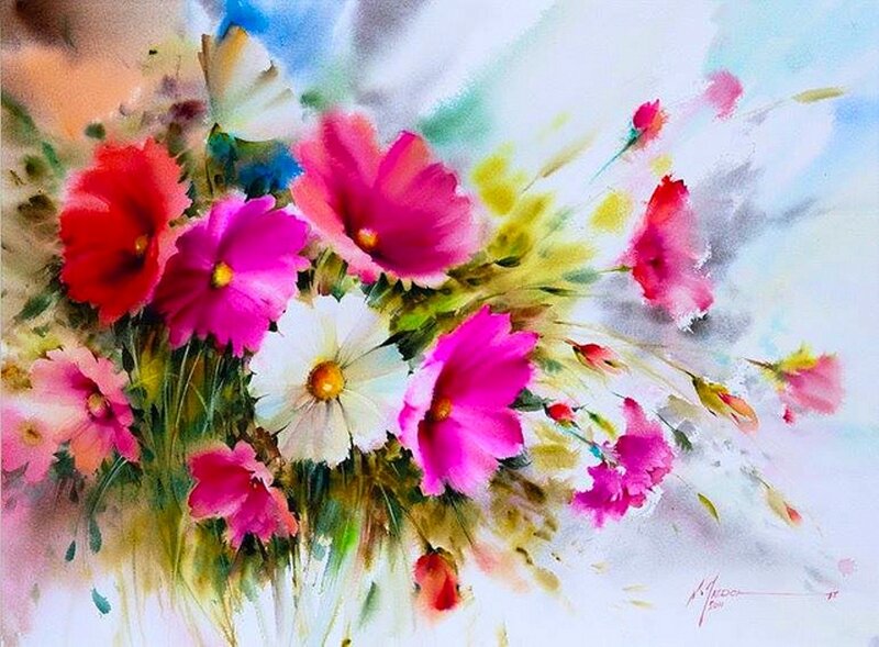 Bouquet of Cosmos Flowers — Pink, Vibrant