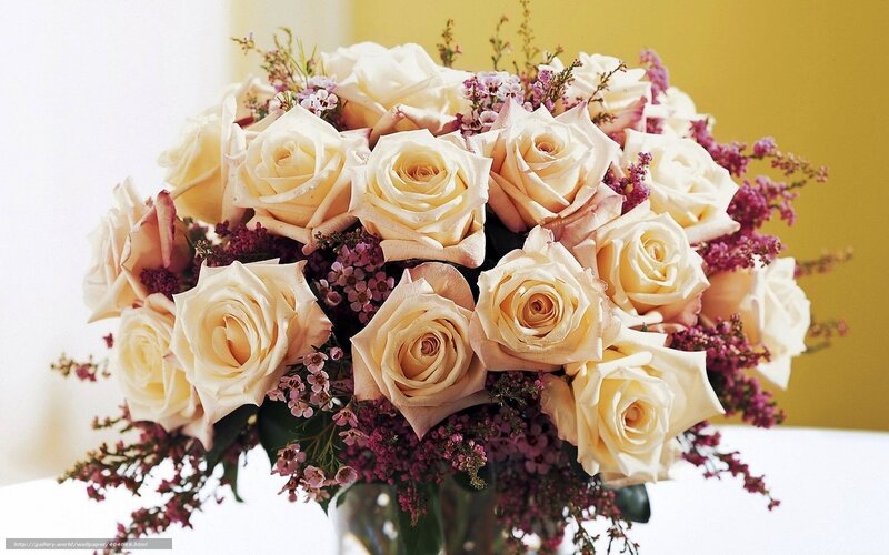 bouquet of cream roses