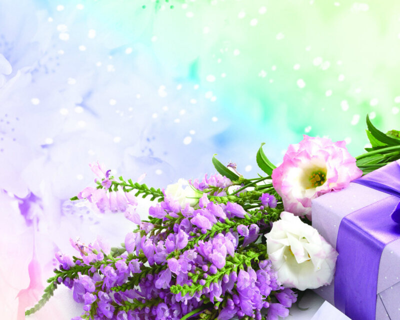 Bouquet of Flowers and Gift